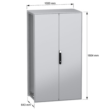 SFN without MP 2D 1800x1000x600 IP55 - Image with dimensions