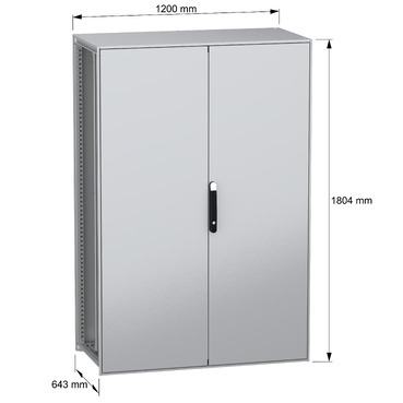 SFN with MP 2D 1800x1200x600 IP55 - Image with dimensions