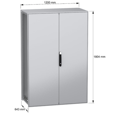 SFN without MP 2D 1800x1200x600 IP55 - Image with dimensions