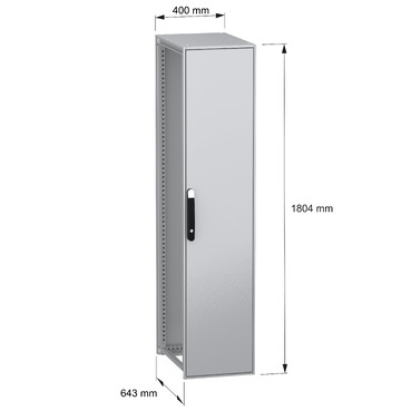 Spacial SFN without MP 1800x400x600 IP55 - Image with dimensions