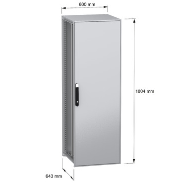 Spacial SFN with MP 1800x600x600 IP55 - Image with dimensions