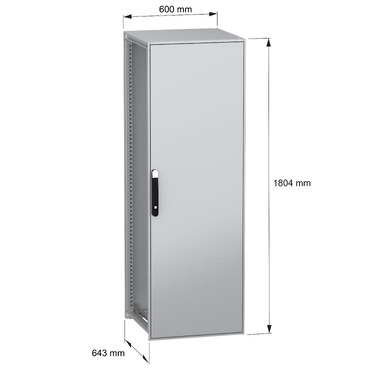 Spacial SFN without MP 1800x600x600 IP55 - Image with dimensions