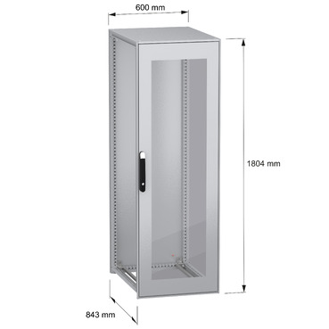 Spacial SFN glazed without MP 1800x600x800 IP55 - Image with dimensions