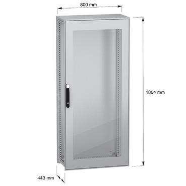 Spacial SFN glazed without MP 1800x800x400 IP55 - Image with dimensions
