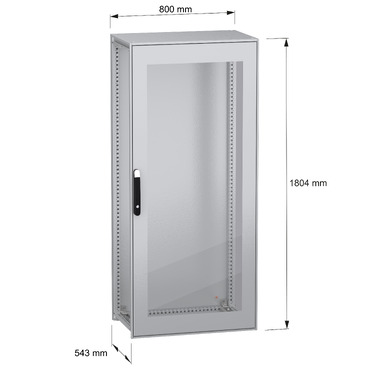 Spacial SFN glazed without MP 1800x800x500 IP55 - Image with dimensions