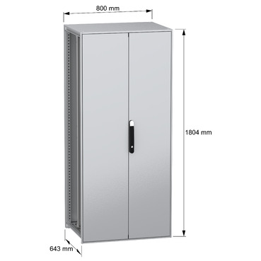 SFN with MP 2D 1800x800x600 IP55 - Image with dimensions