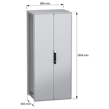 SFN without MP 2D 1800x800x600 IP55 - Image with dimensions