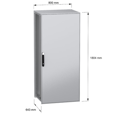 Spacial SFN with MP 1800x800x600 IP55 - Image with dimensions