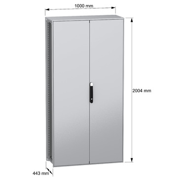 PanelSeT SFN with MP 2D 2000x1000x400 IP55 - Image with dimensions