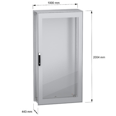 PanelSeT SFN glazed without MP 2000x1000x400 IP55 - Image with dimensions