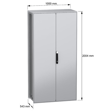 PanelSeT SFN with MP 2D 2000x1000x500 IP55 - Image with dimensions