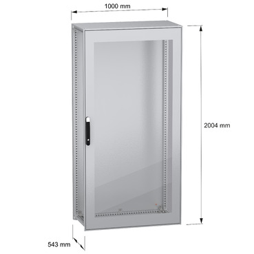 PanelSeT SFN glazed without MP 2000x1000x500 IP55 - Image with dimensions