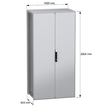 PanelSeT SFN with MP 2D 2000x1000x600 IP55 - Image with dimensions
