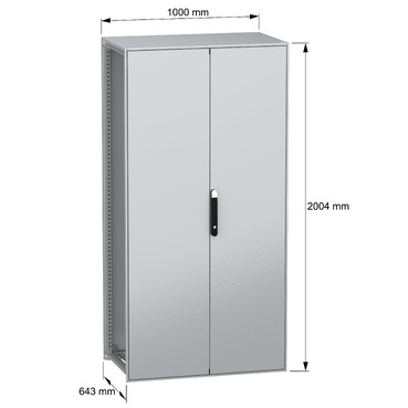 PanelSeT SFN without MP 2D 2000x1000x600 IP55 - Image with dimensions