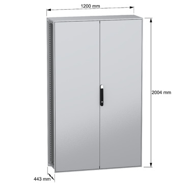 PanelSeT SFN with MP 2D 2000x1200x400 IP55 - Image with dimensions