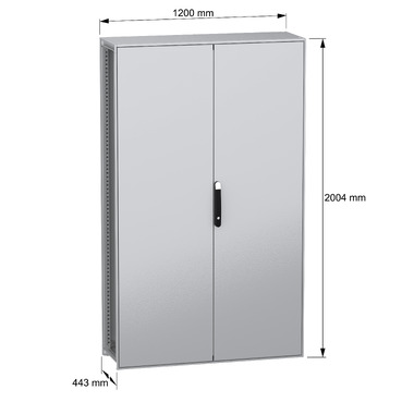 PanelSeT SFN without MP 2D 2000x1200x400 IP55 - Image with dimensions