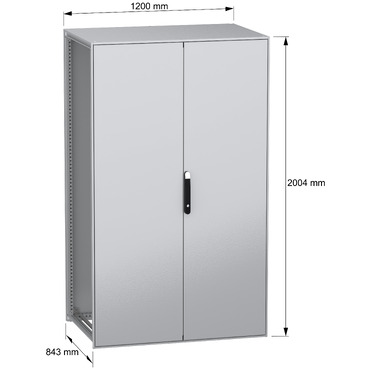 PanelSeT SFN without MP 2D 2000x1200x800 IP55 - Image with dimensions