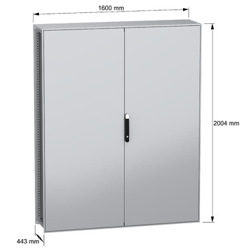 PanelSeT SFN with MP 2D 2000x1600x400 IP55 - Image with dimensions