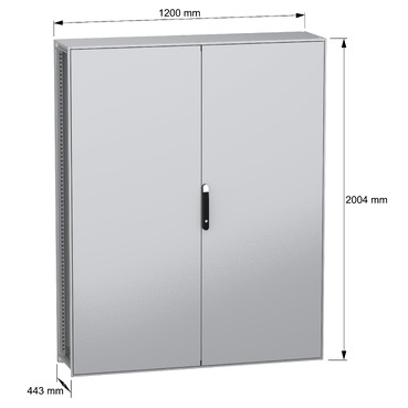 PanelSeT SFN without MP 2D 2000x1600x400 IP55 - Image with dimensions