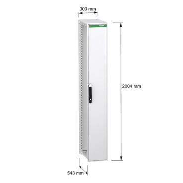 PanelSeT SFN PrismaSeT 2000x300x500 RAL9003 - Image with dimensions