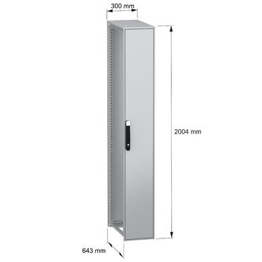 Spacial SFN without MP 2000x300x600 IP55 - Image with dimensions