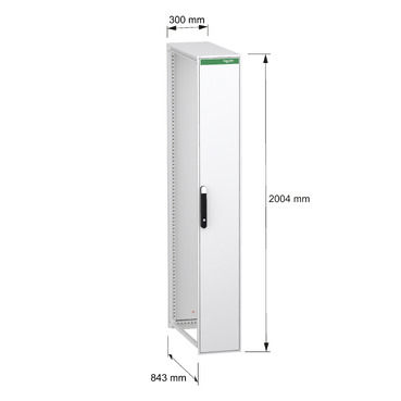 PanelSeT SFN PrismaSeT 2000x300x800 RAL9003 - Image with dimensions