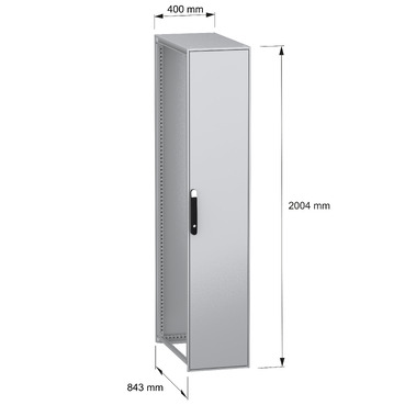 Spacial SFN without MP 2000x400x800 IP55 - Image with dimensions