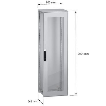 Spacial SFN glazed without MP 2000x600x500 IP55 - Image with dimensions