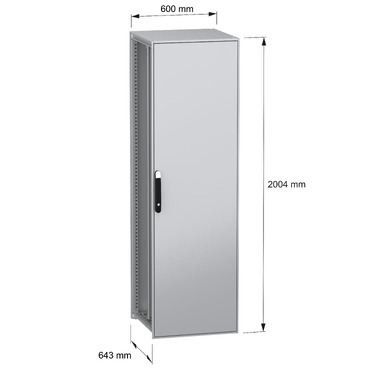 Spacial SFN with MP 2000x600x600 IP55 - Image with dimensions