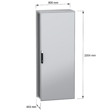Spacial SFN with MP 2000x800x400 IP55 - Image with dimensions