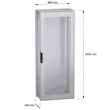 Spacial SFN glazed without MP 2000x800x400 IP55 - Image with dimensions