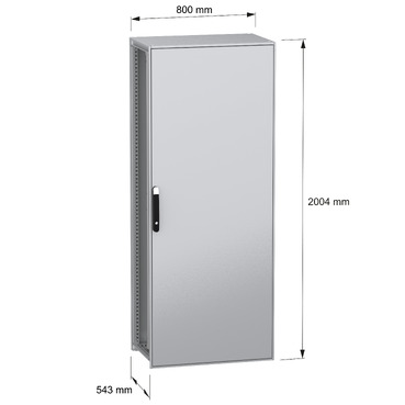 Spacial SFN with MP 2000x800x500 IP55 - Image with dimensions