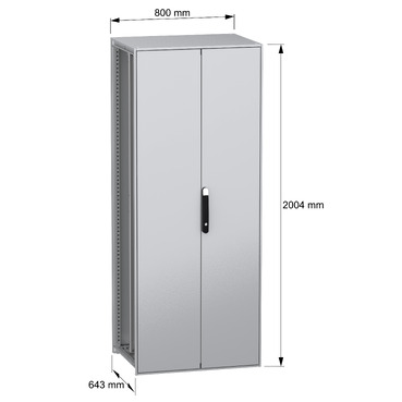 SFN with MP 2D 2000x800x600 IP55 - Image with dimensions