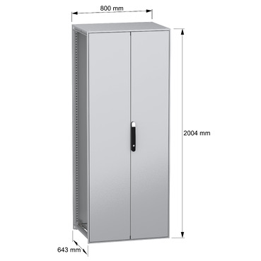 SFN without MP 2D 2000x800x600 IP55 - Image with dimensions