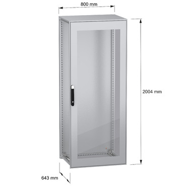 Spacial SFN glazed without MP 2000x800x600 IP55 - Image with dimensions