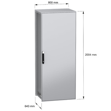 Spacial SFN without MP 2000x800x600 IP55 - Image with dimensions