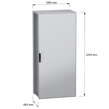 PanelSeT SFN with MP 2200x1000x600 IP55 - Image with dimensions