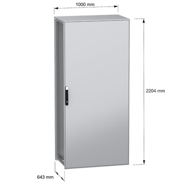 PanelSeT SFN without MP 2200x1000x600 IP55 - Image with dimensions