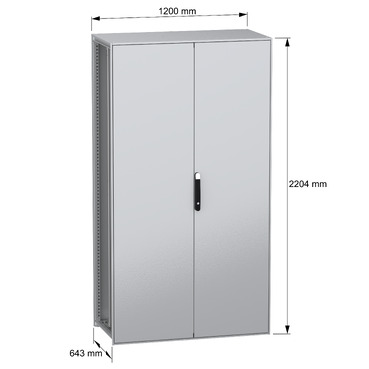 PanelSeT SFN with MP 2D 2200x1200x600 IP55 - Image with dimensions