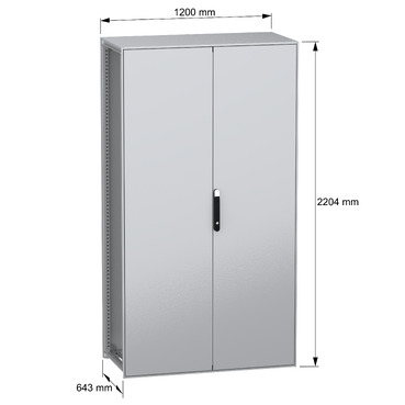 PanelSeT SFN without MP 2D 2200x1200x600 IP55 - Image with dimensions