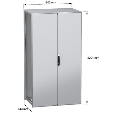 PanelSeT SFN without MP 2D 2200x1200x800 IP55 - Image with dimensions