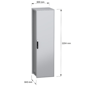 PanelSeT SFN with MP 2200x600x600 IP55 - Image with dimensions