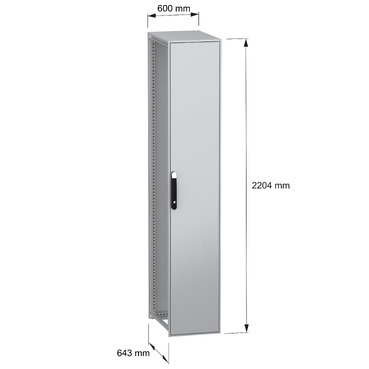 PanelSeT SFN without MP 2200x600x600 IP55 - Image with dimensions