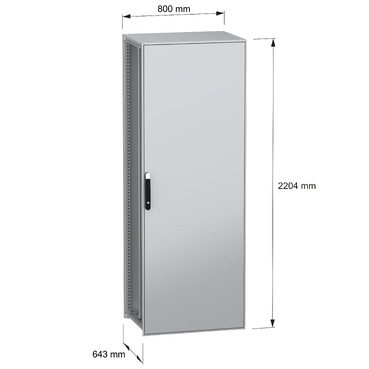 PanelSeT SFN with MP 2200x800x600 IP55 - Image with dimensions