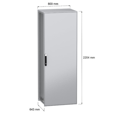 PanelSeT SFN without MP 2200x800x600 IP55 - Image with dimensions