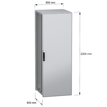 PanelSeT SFN with MP 2200x800x800 IP55 - Image with dimensions