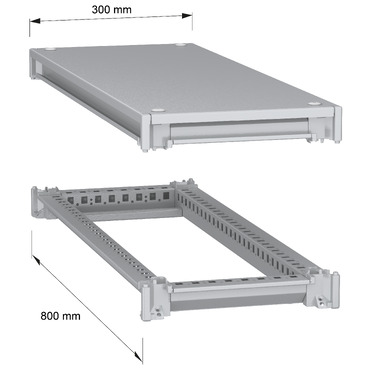 PanelSeT SFN Upper and lower frame 300x800 RAL7035 - Image with dimensions