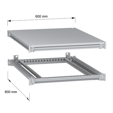 PanelSeT SFN Upper and lower frame 600x800 RAL7035 - Image with dimensions