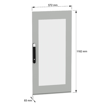 PanelSeT SFN Glazed door 1200x600 - Image with dimensions