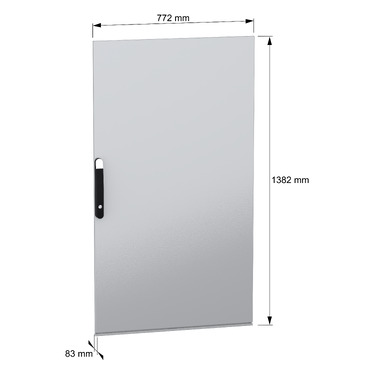 PanelSeT SFN and Spacial SM Plain door 1400x800 - Image with dimensions